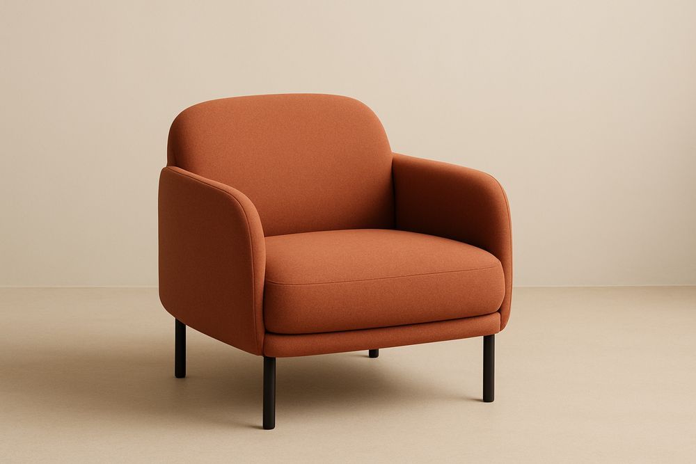 Fauteuil en tissu polyester orange