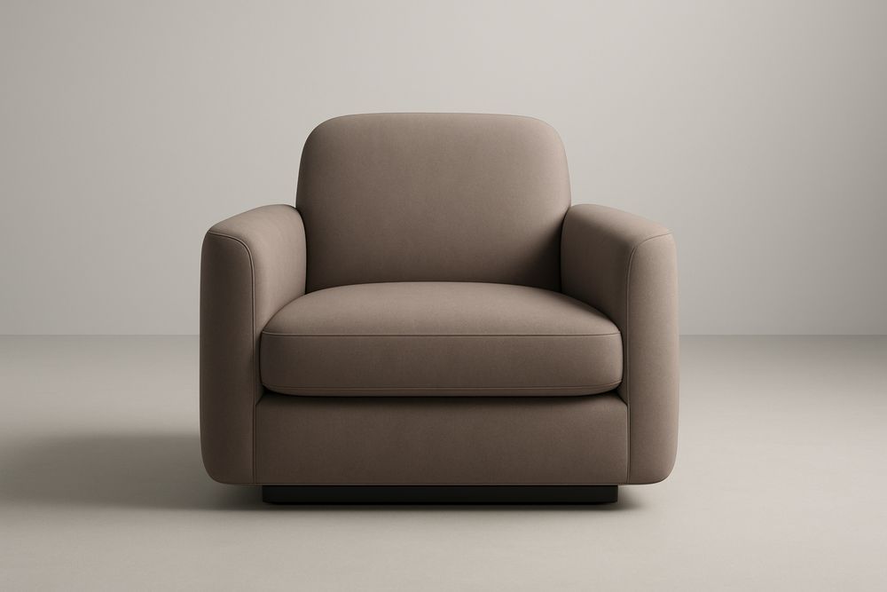 Fauteuil en tissu marron