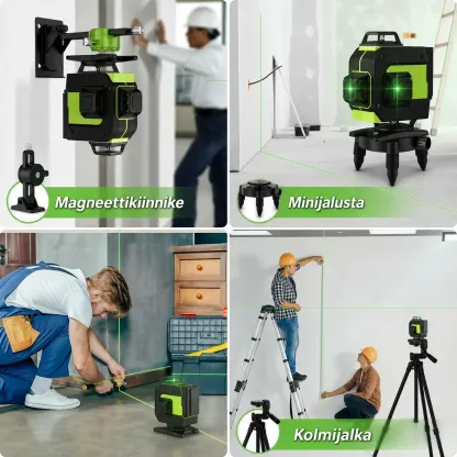 SEEKTOOL LX360 Pro 4 × 360° vihreä ristilinjalaser