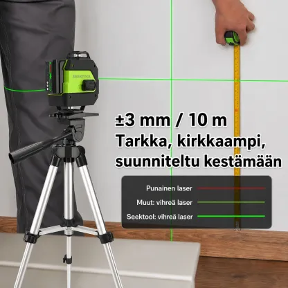 SEEKTOOL LX360 Pro 4 × 360° vihreä ristilinjalaser