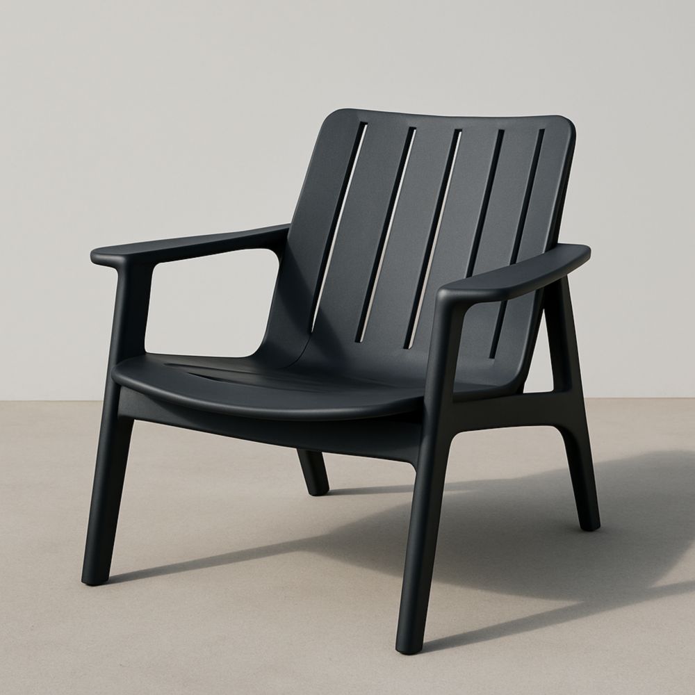 Chaise en Plastique Polypropylène Noir-Selorivta