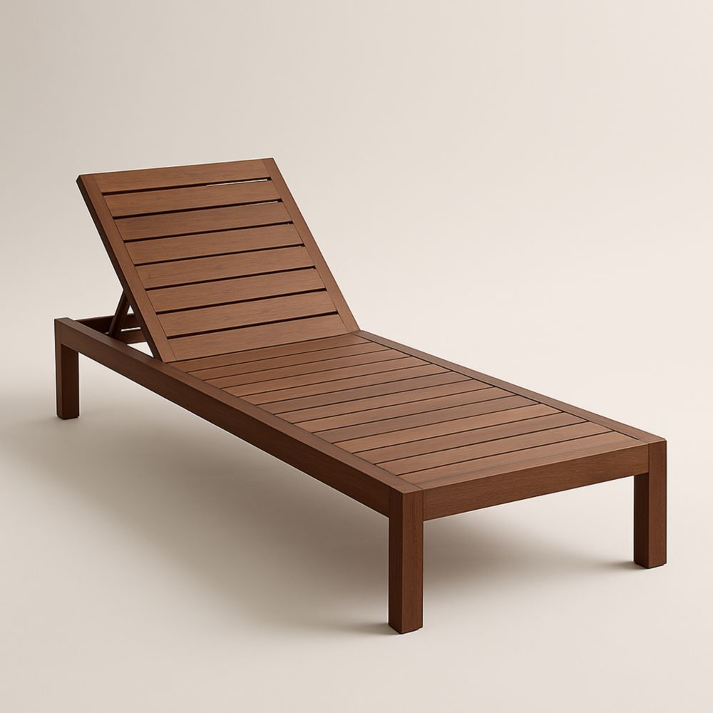 Chaise Longue en Bois d'Acacia 200 cm Marron-Selorivta