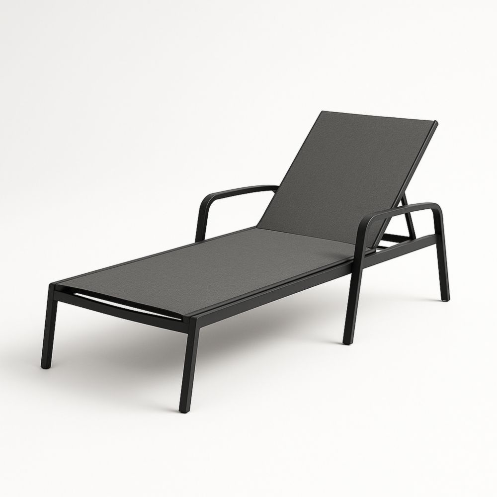 Chaise Longue Réglable en Aluminium Gris-Selorivta