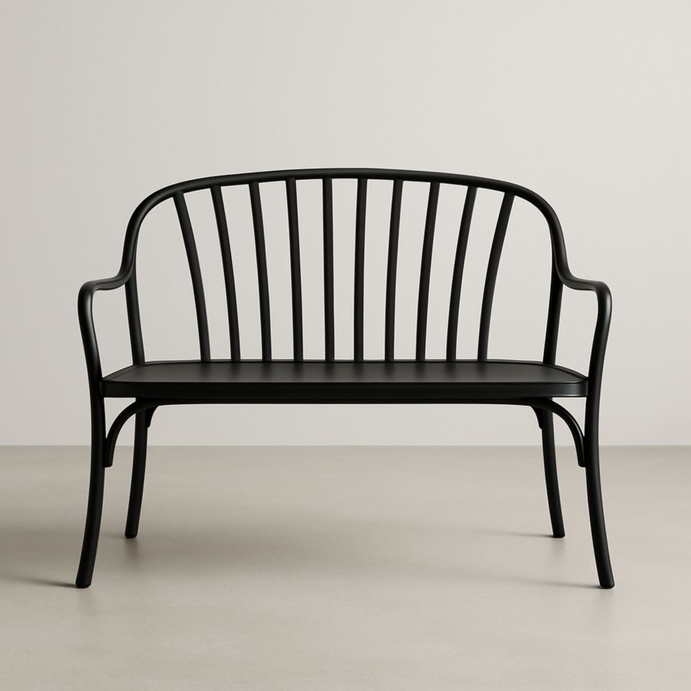 Banc en Métal Noir 120x60x85 cm-Selorivta