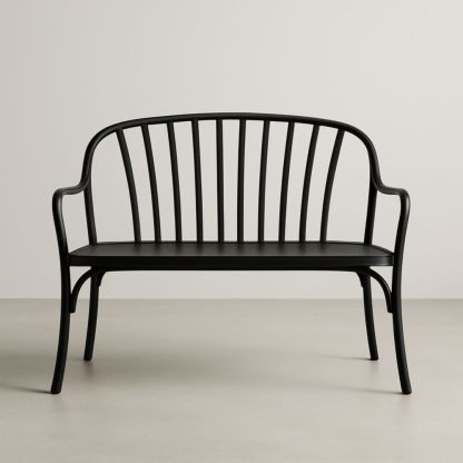 Banc en Métal Noir 120x60x85 cm-Selorivta