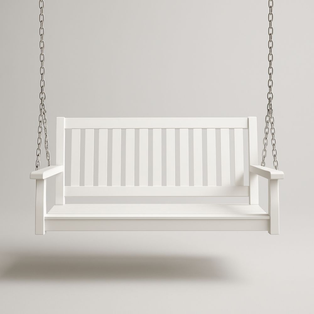 Balançoire de Jardin en Bois Blanc avec Chaînes en Acier-Selorivta