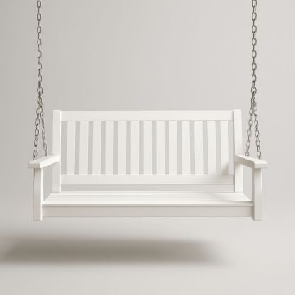 Balançoire de Jardin en Bois Blanc avec Chaînes en Acier-Selorivta