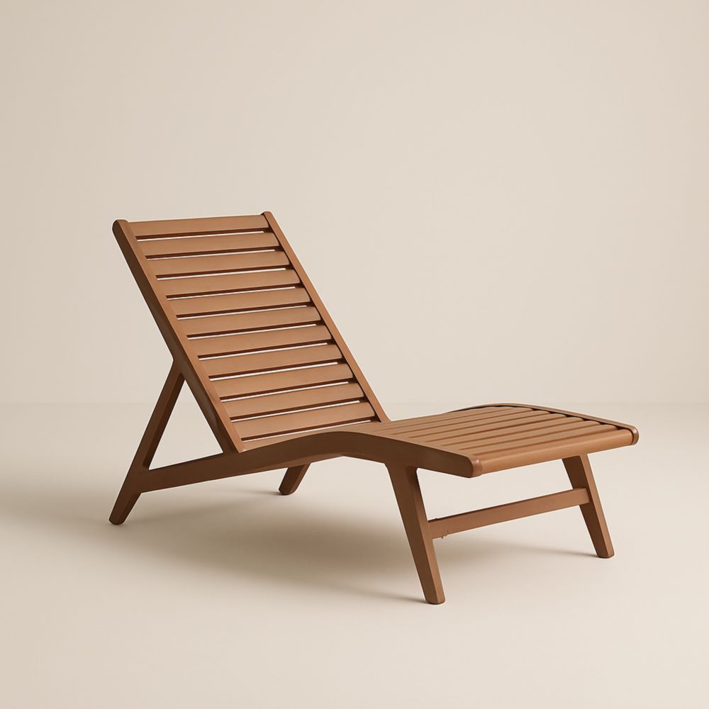 Chaise Longue de Jardin en Polymère Marron 190 cm x 70 cm x 35 cm-Selorivta
