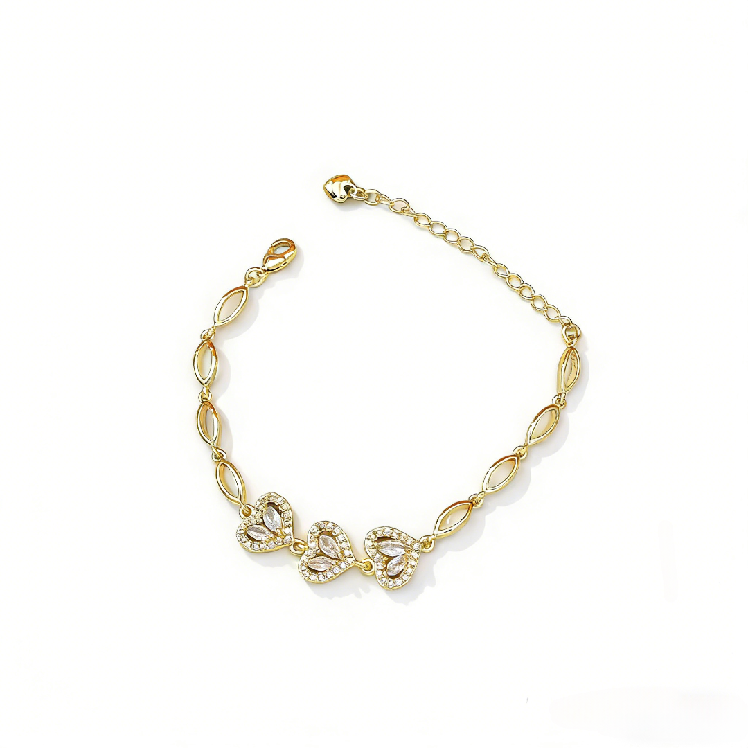 Heart-shaped teardrop bracelet