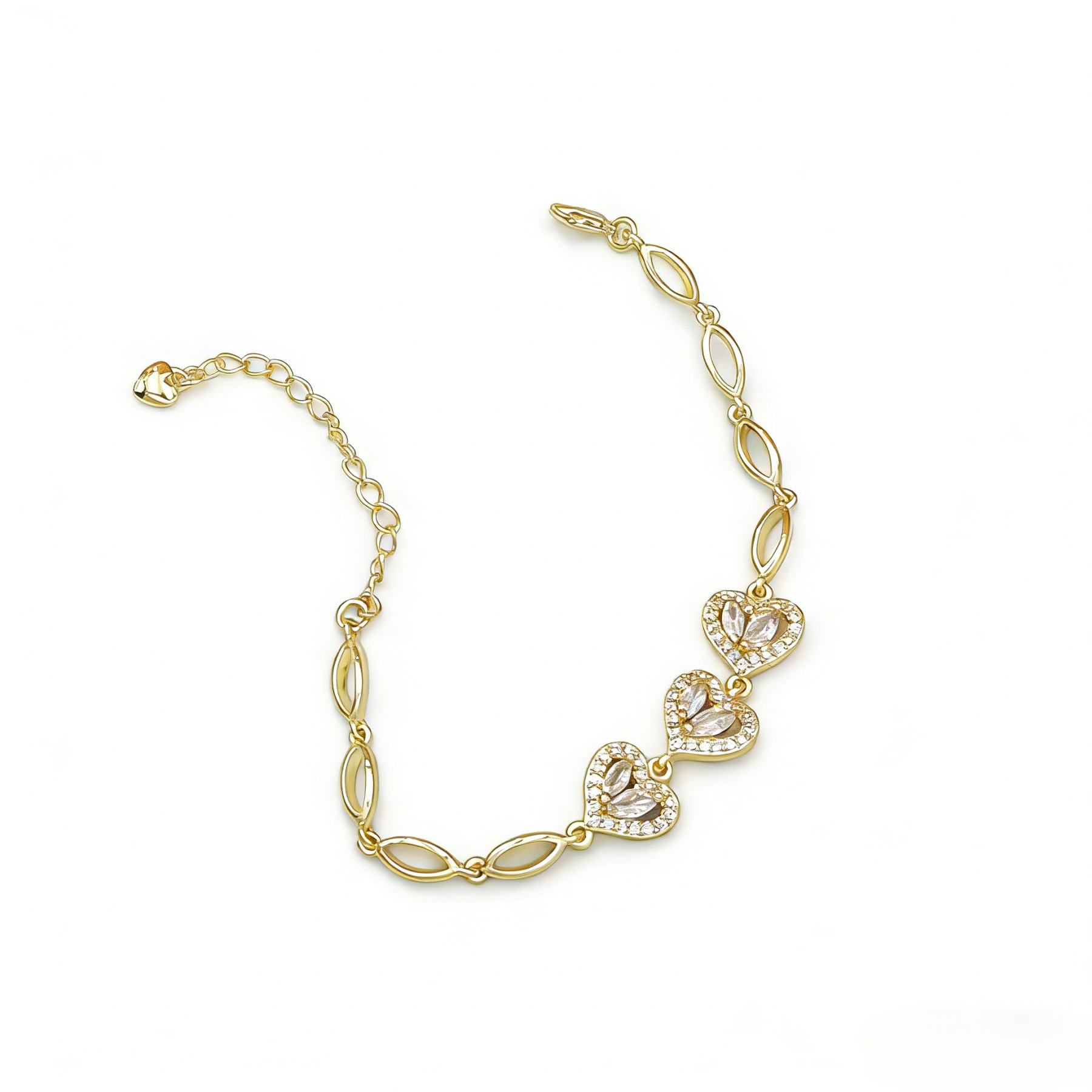 Heart-shaped teardrop bracelet