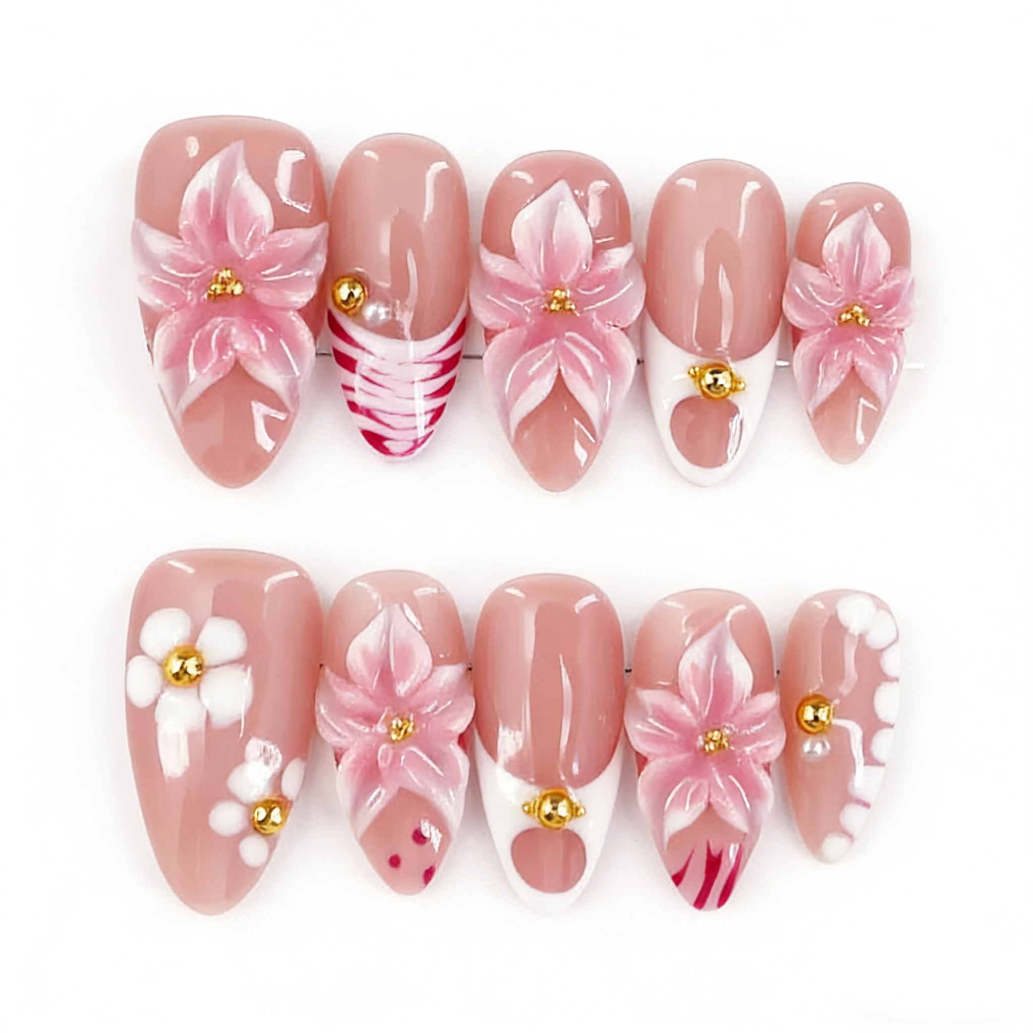 Baby Pink Sakura Nails