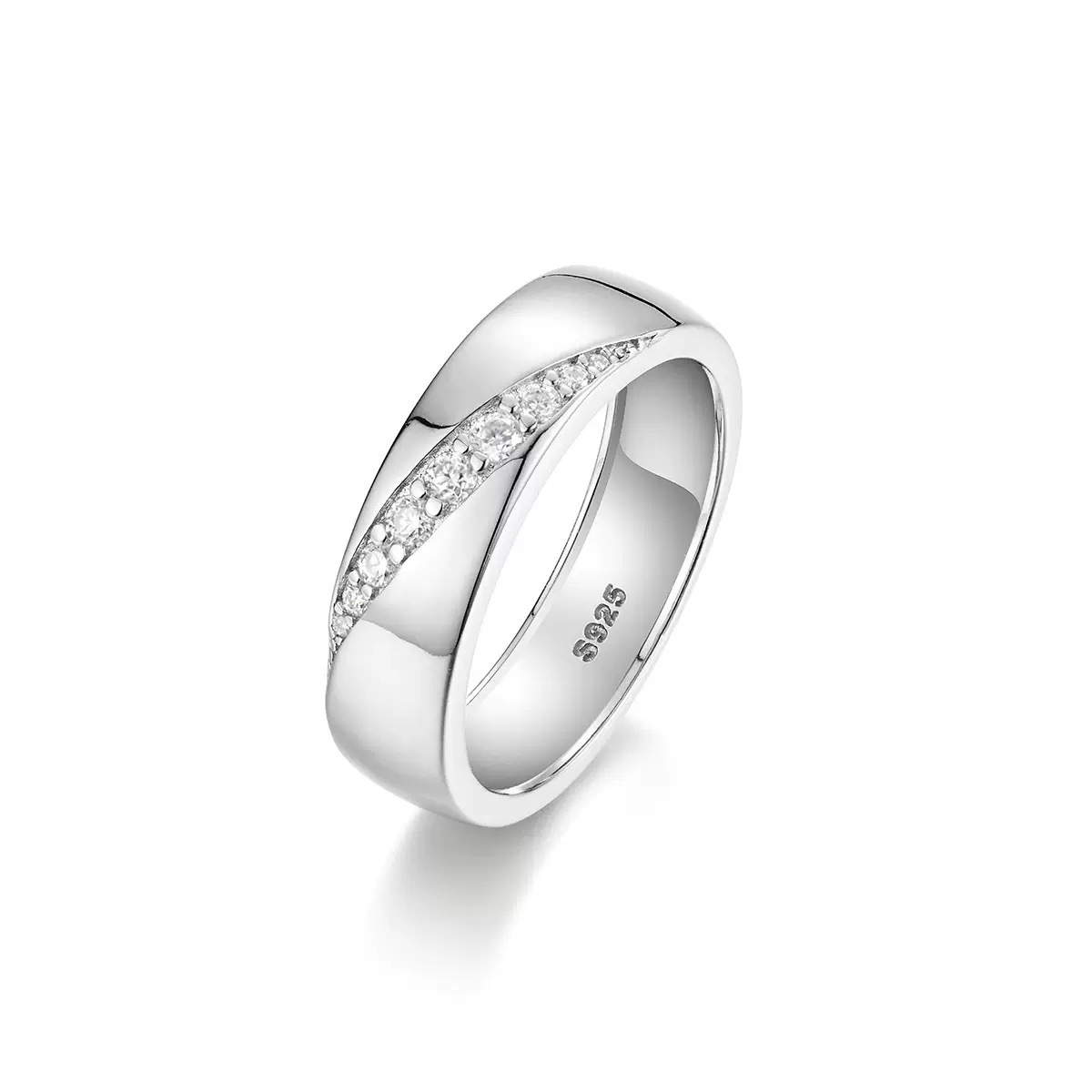 Eros Row Moissanite Men’s Band｜925 Sterling Silver