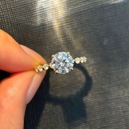 Rosalind Round Moissanite Ring｜925 Sterling Silver