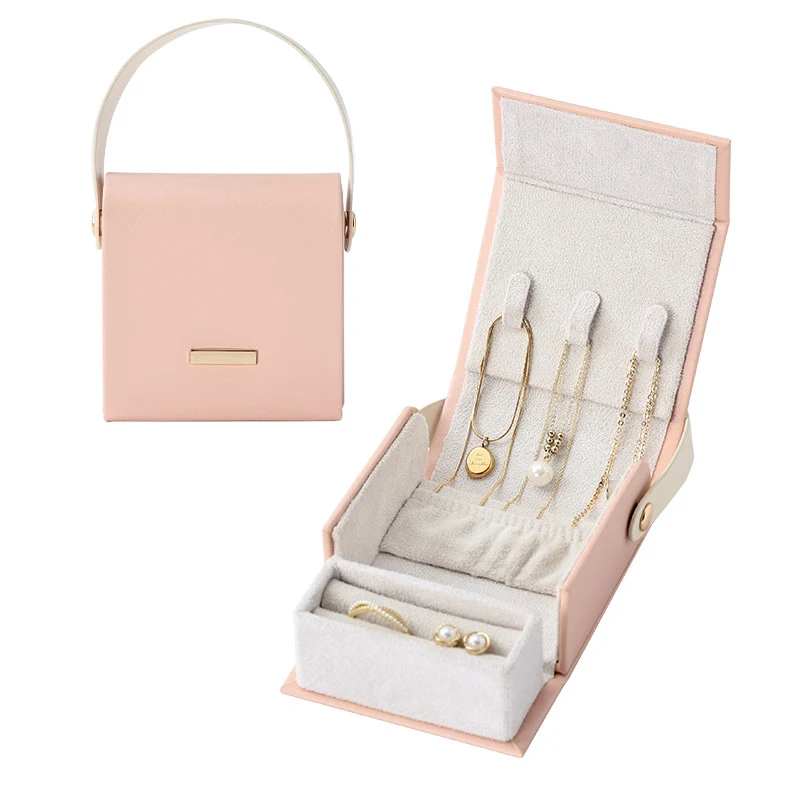 Luxury Handbag Style Leatherette Travel Jewelry Box