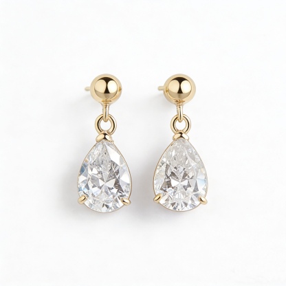 Pear Earrings |  | 925 Sterling Silver