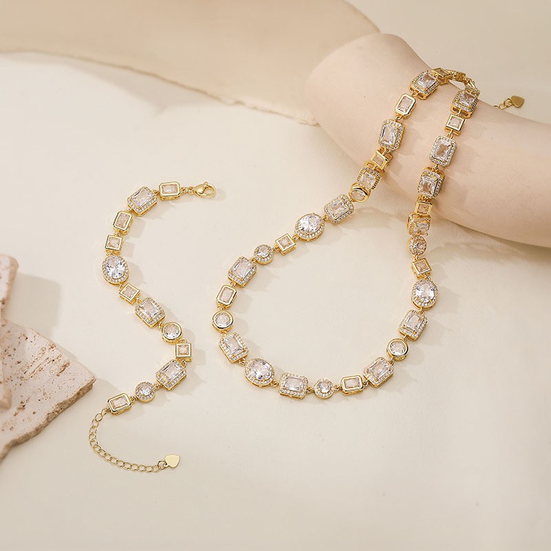 Versailles Geo Gem Jewelry Two‑Piece Set