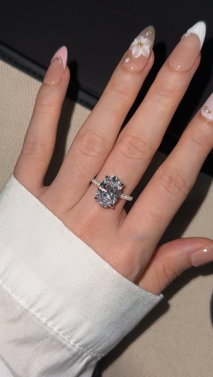 Oval Diamond Ring Pro | 925 Sterling Silver