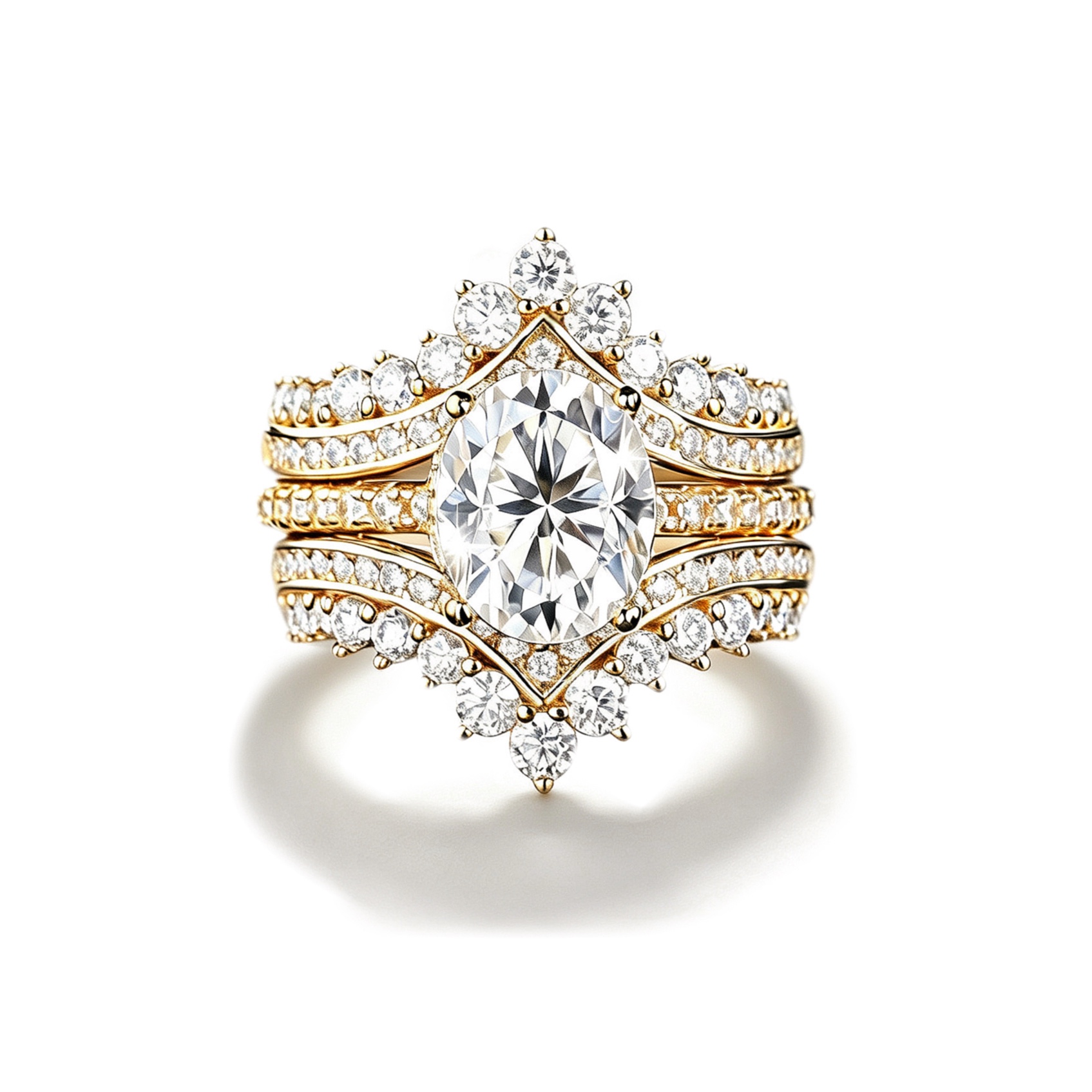 Celestia Oval Crown Moissanite Ring ｜925 Sterling Silver