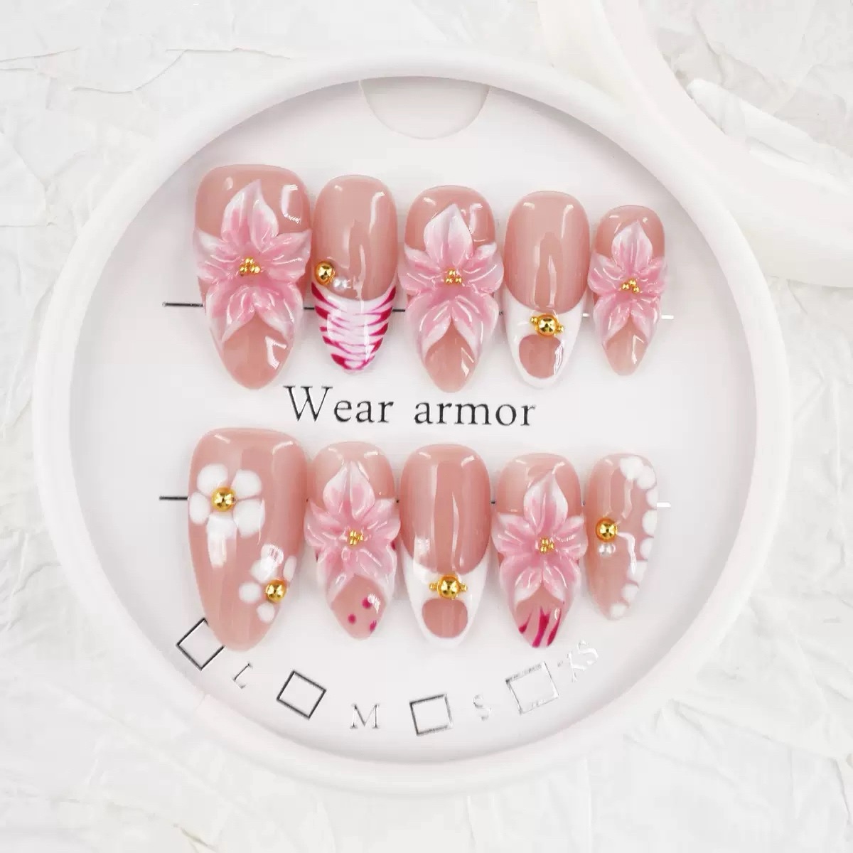 Baby Pink Sakura Nails