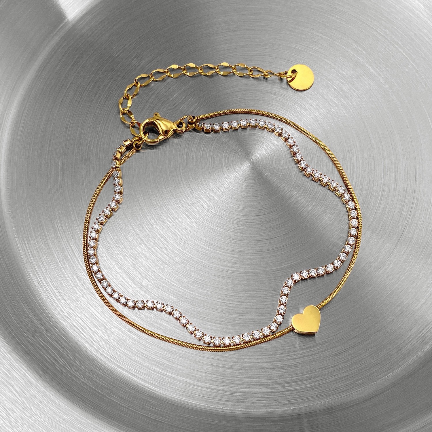 Sera Heart Tennis Bracelet