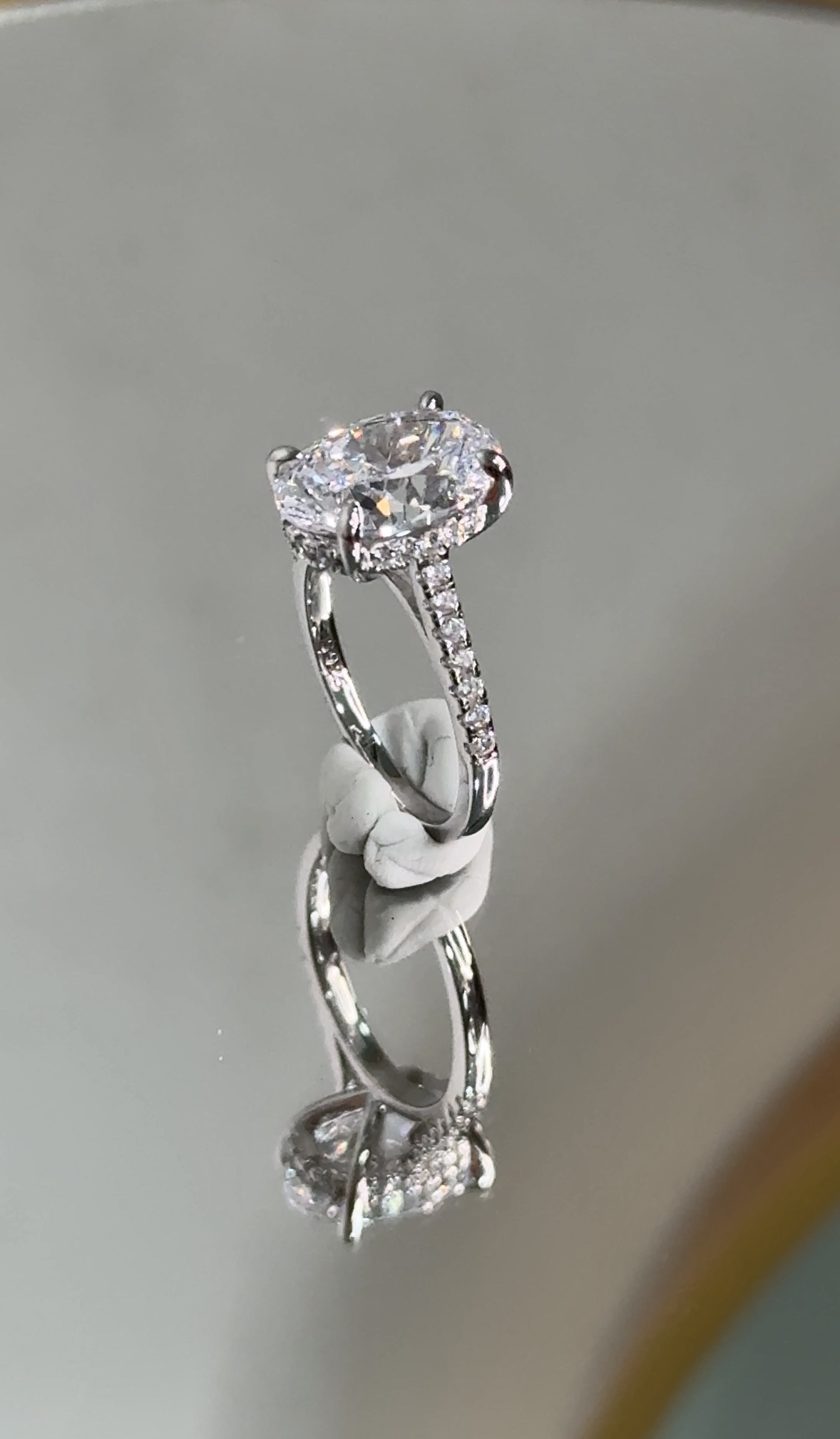 Oval Diamond Ring Pro | 925 Sterling Silver