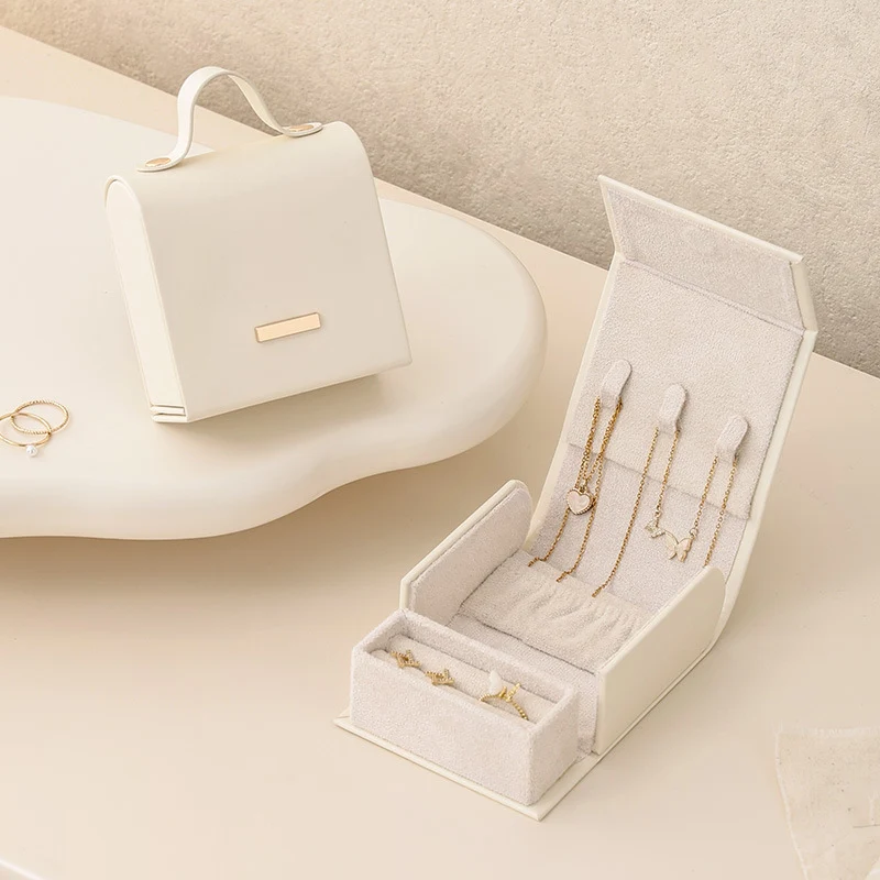 Luxury Handbag Style Leatherette Travel Jewelry Box