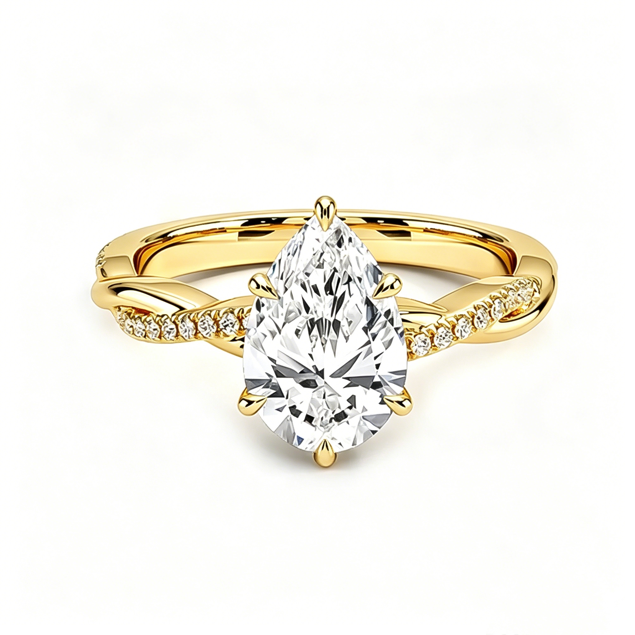 Flora Pear Moissanite Ring｜925 Sterling Silver