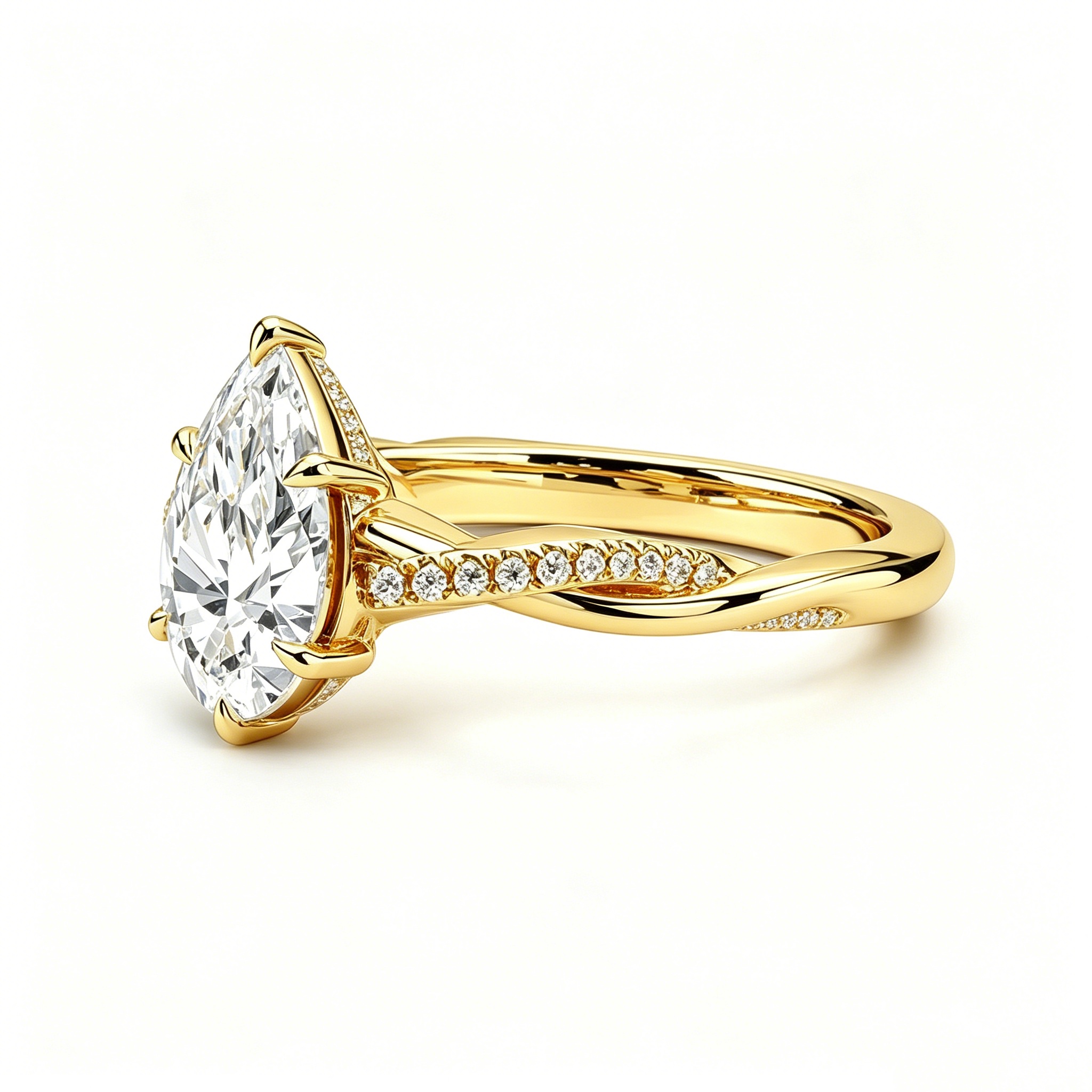 Flora Pear Moissanite Ring｜925 Sterling Silver