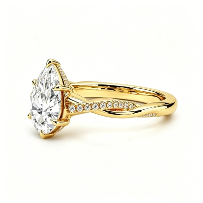 Flora Pear Moissanite Ring｜925 Sterling Silver