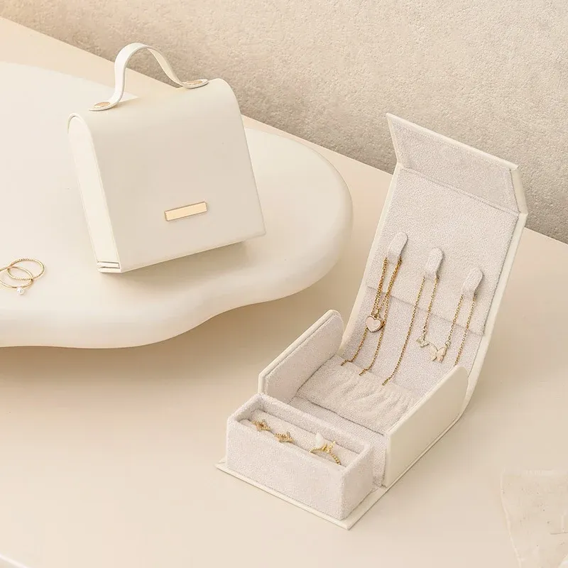 Luxury Handbag Style Leatherette Travel Jewelry Box
