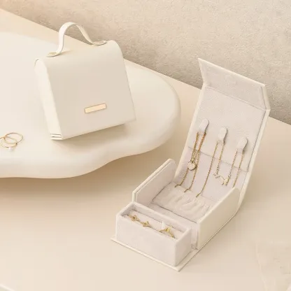 Luxury Handbag Style Leatherette Travel Jewelry Box