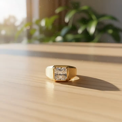 Darian Moissanite Brushed Ring