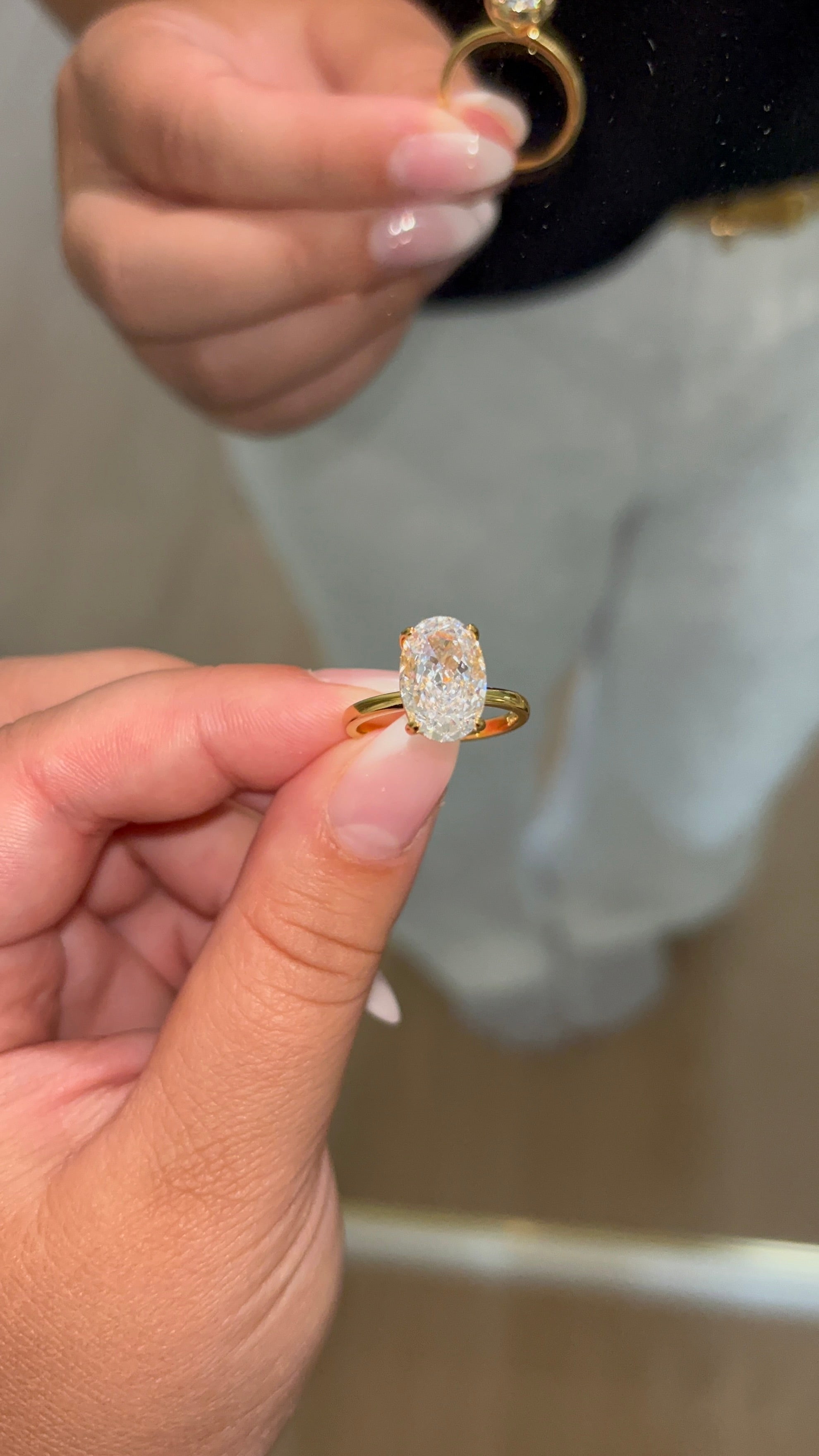 Oval Diamond Ring | 925 Sterling Silver