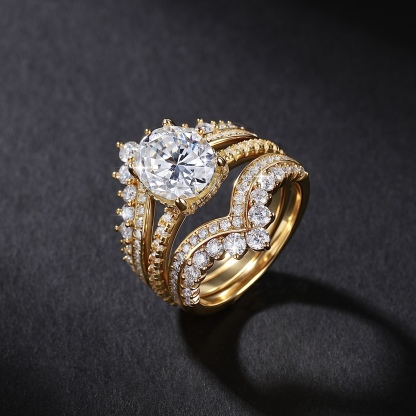 Celestia Oval Crown Moissanite Ring ｜925 Sterling Silver