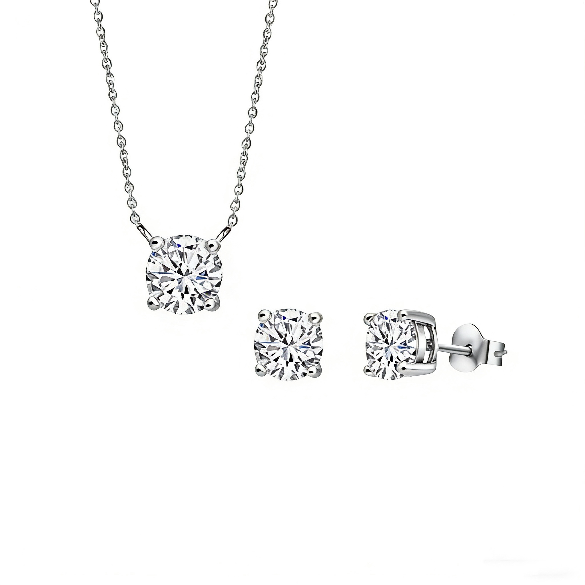 Diamond Stud Set | 925 Sterling Silver