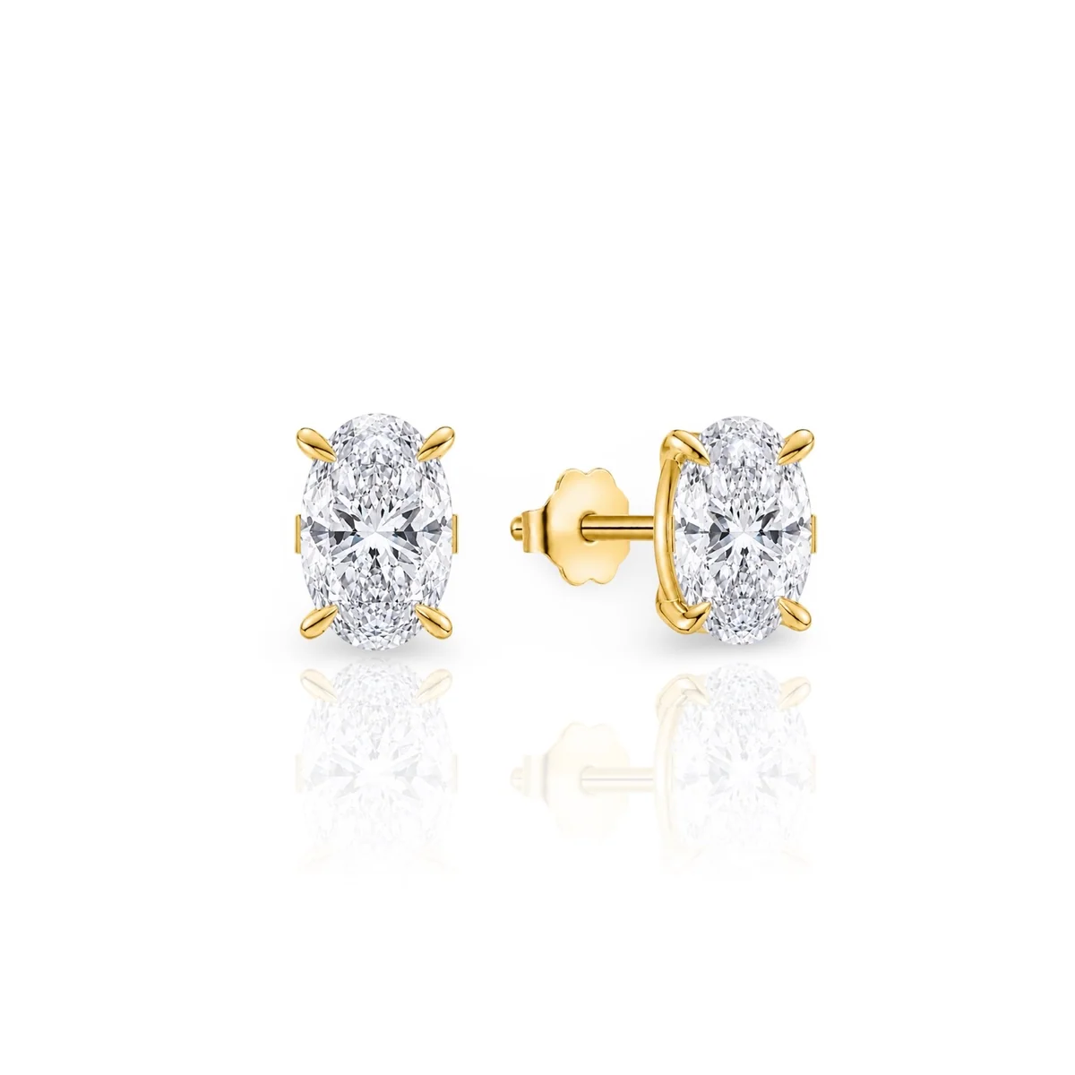 Oval Diamond Earrings | 925 Sterling Silver