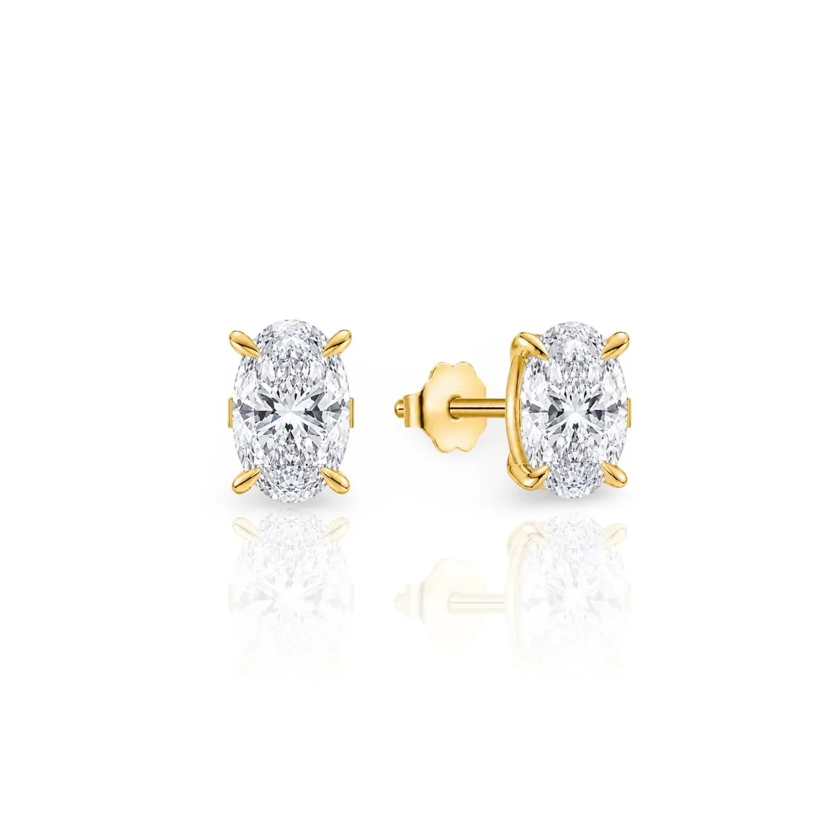 Oval Diamond Earrings | 925 Sterling Silver