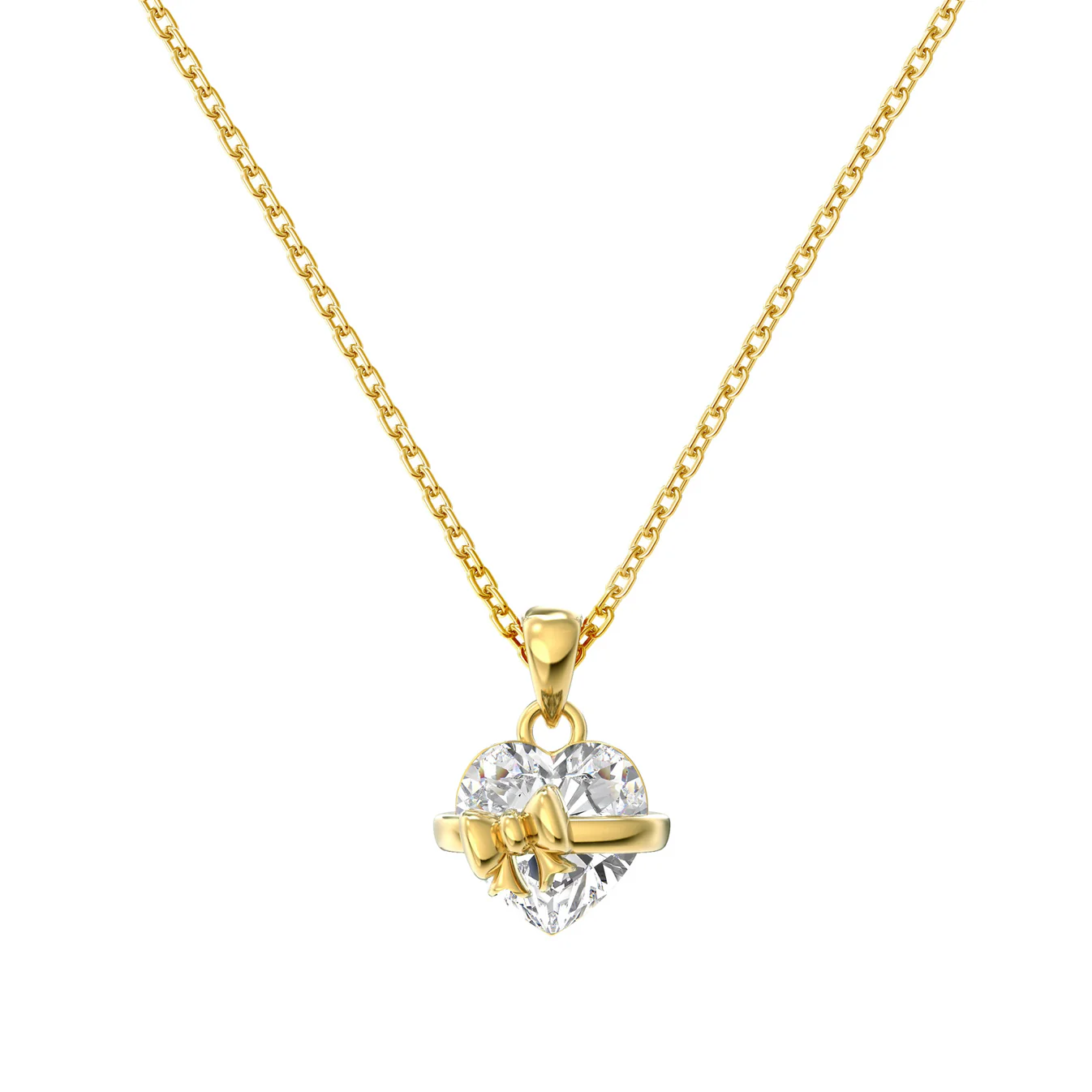 Bow Heart Promise Necklace | 925 Sterling Silver