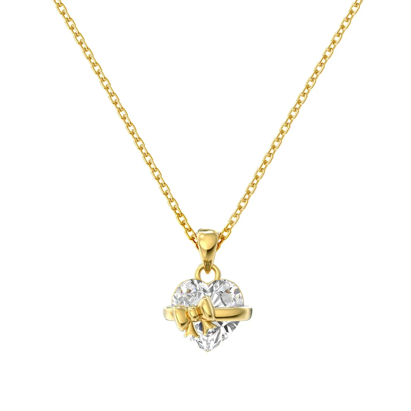 Bow Heart Promise Necklace | 925 Sterling Silver