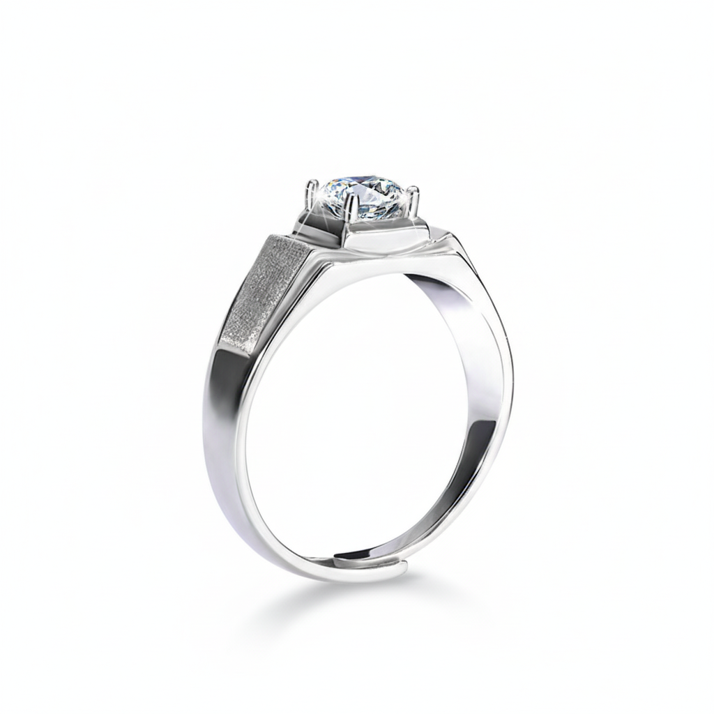 Kira Moissanite Men's Ring | 925 Sterling Silver