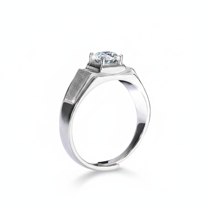 Kira Moissanite Men's Ring | 925 Sterling Silver