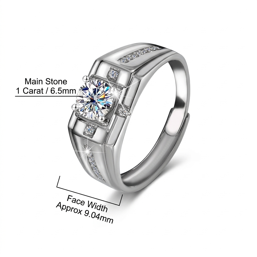 Kyla  Moissanite Men's Ring | 925 Sterling Silver