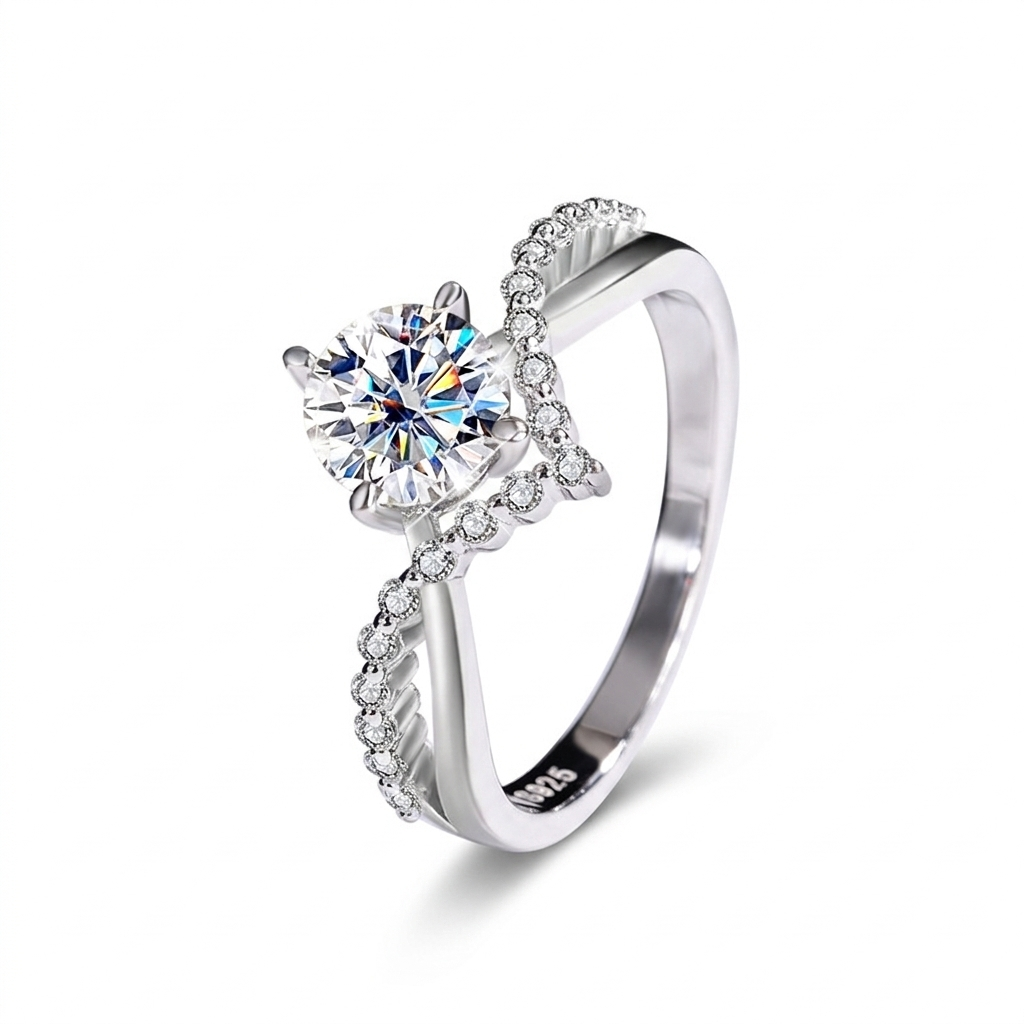 Thalassa Coronation of Love Moissanite Ring | 925 Sterling Silver