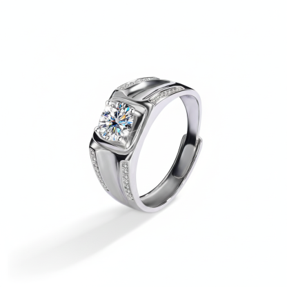 Aura Moissanite Men's Ring | 925 Sterling Silver