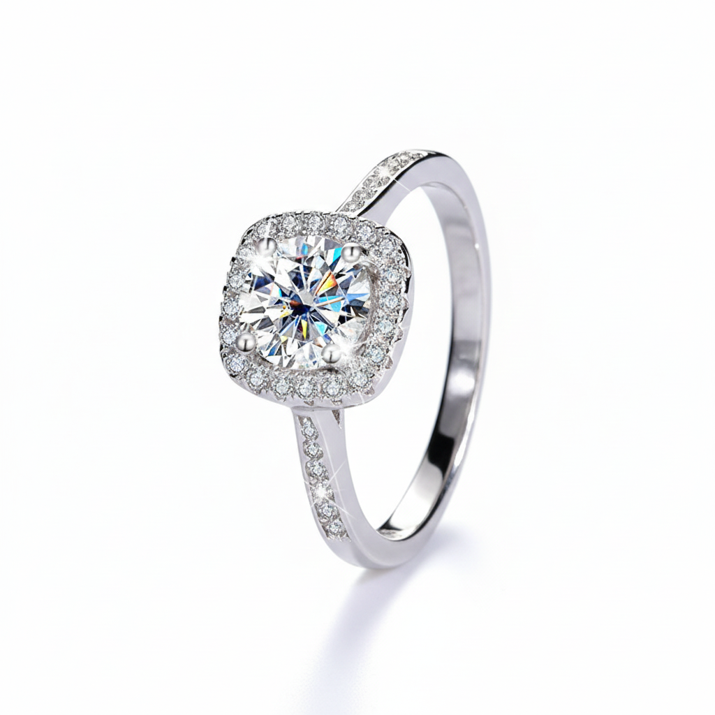 Nora Moissanite Diamond Ring | 925 Sterling Silver