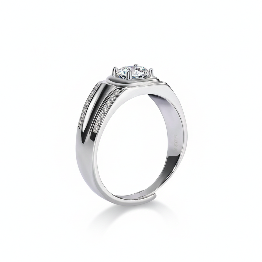 Aura Moissanite Men's Ring | 925 Sterling Silver