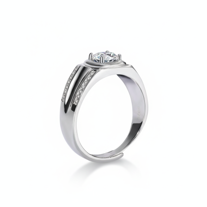 Aura Moissanite Men's Ring | 925 Sterling Silver