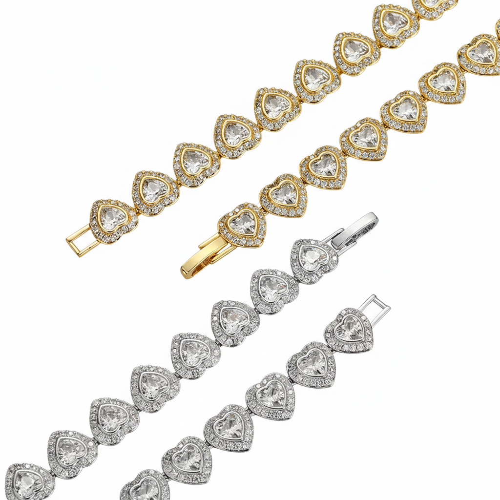 Heart-shaped rock candy necklace