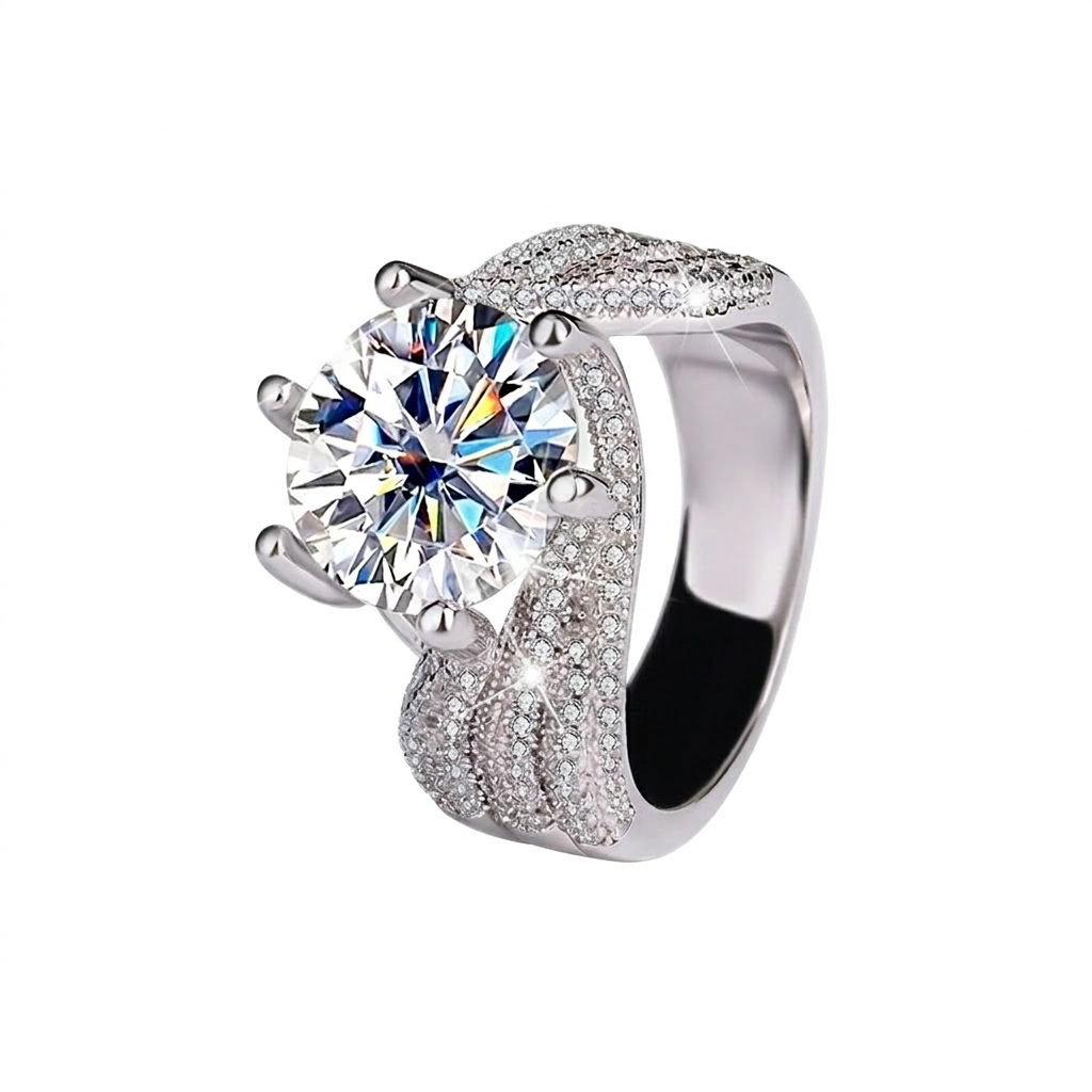 Mia Moissanite Diamond Ring | 925 Sterling Silver