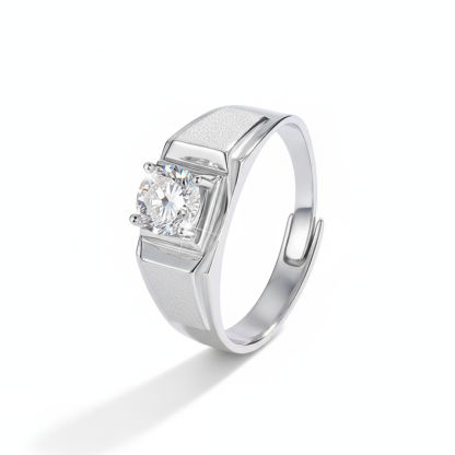 Kira Moissanite Men's Ring | 925 Sterling Silver